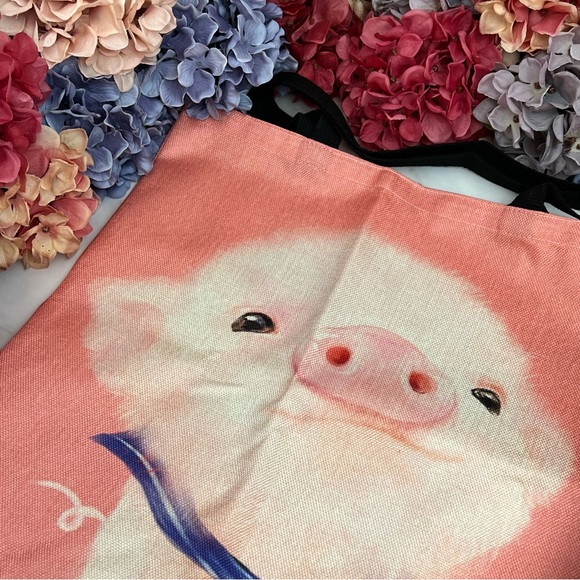 Eco-Friendly Wilbur the Pig Folding Tote Bag - Picture 6 of 13